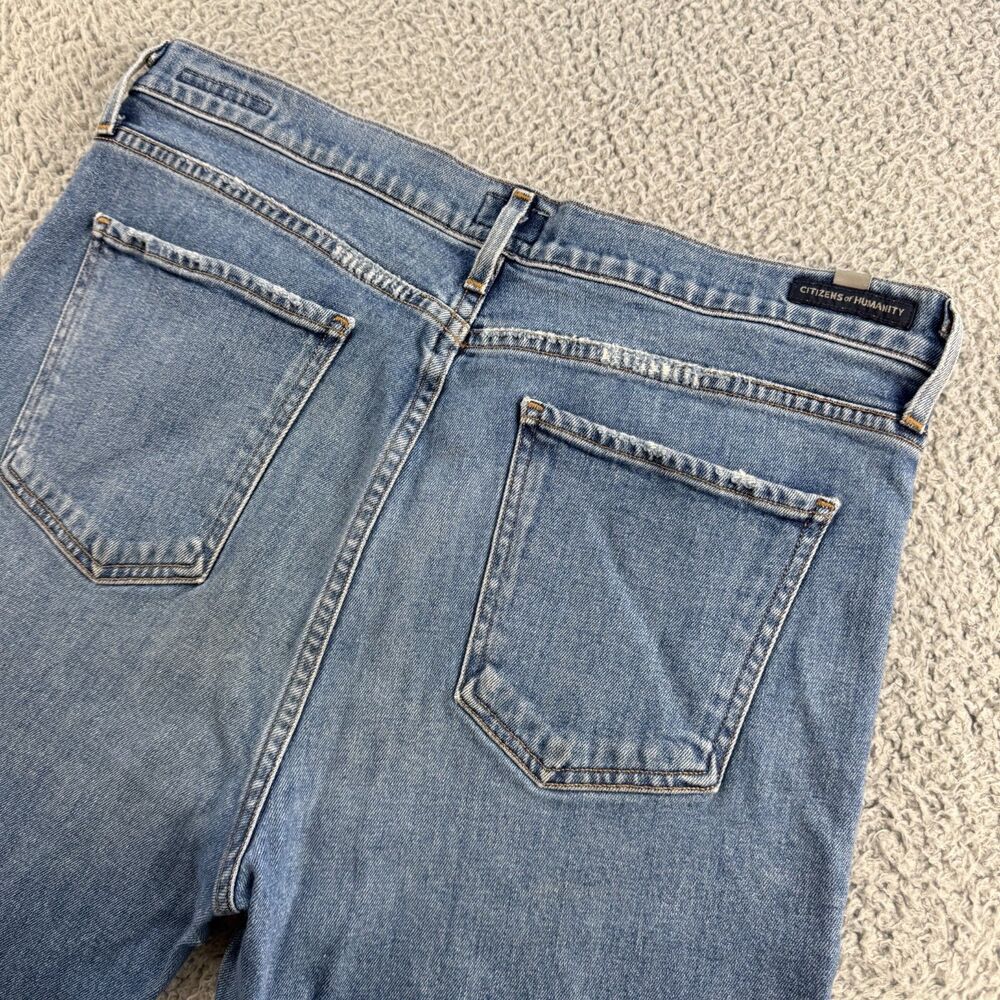 Citizens Of Humanity Georgia High Rise Bootcut Jeans Womens 32 (32x33) Spilt Hem - Picture 16 of 16